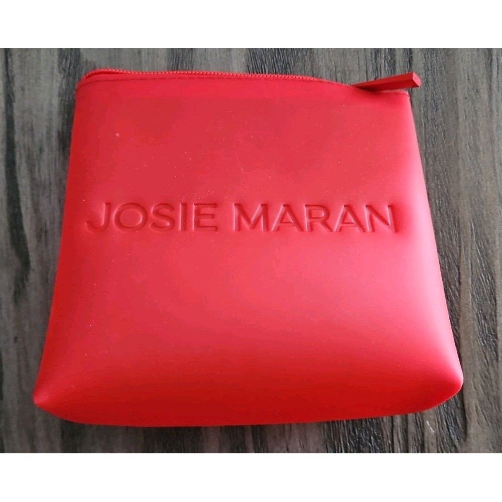 Josie Maran Red Make Up Beauty Waterproof Bag Brand - Picture 1 of 4